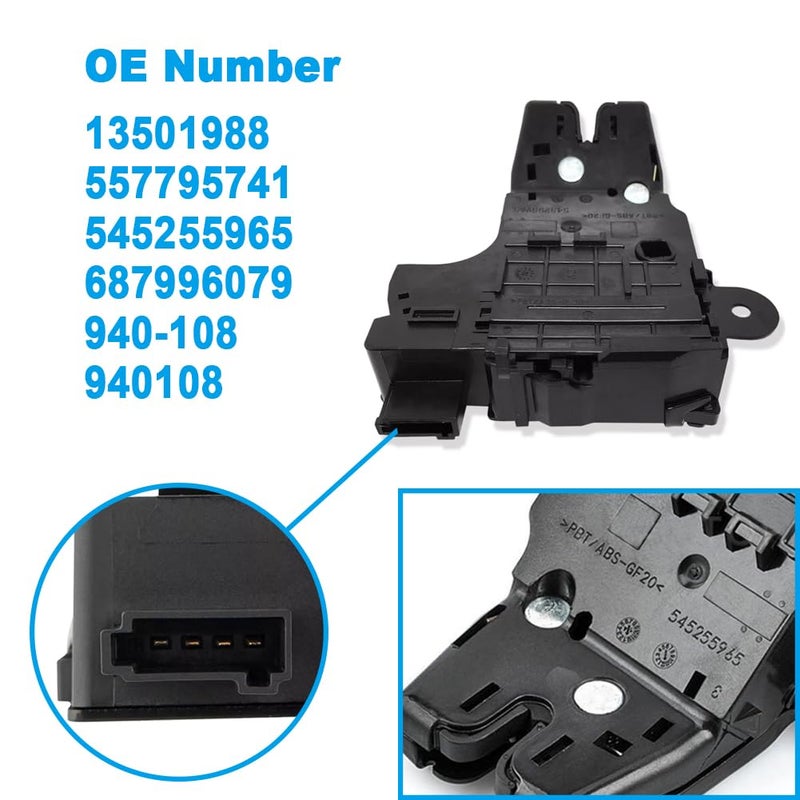 HY-SPEED Trunk Latch Lock Actuator Compatible with 2010-2019 Cruze Impala Malibu Sonic Corvette Camaro Regal LaCrosse Verano Allure ATS CTS ELR XTS 13501988 940-108 - Image 3